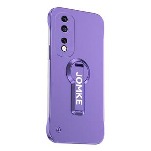 For Honor 80 Pro Baking Varnish 360 Rotate Holder No Frame PC Phone Case(Purple)