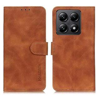 For Xiaomi 14T KHAZNEH Retro Texture Flip Leather Phone Case(Brown)