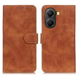 For Xiaomi Poco X7 Pro KHAZNEH Retro Texture Flip Leather Phone Case(Brown)