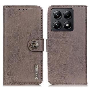 For Xiaomi 14T Pro KHAZNEH Cowhide Texture Horizontal Flip Leather Phone Case(Khaki)