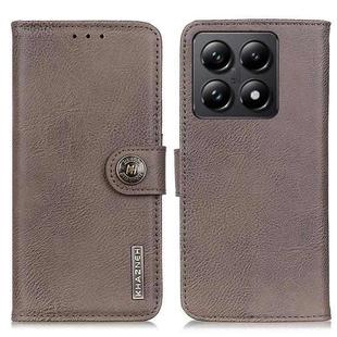 For Xiaomi 14T KHAZNEH Cowhide Texture Horizontal Flip Leather Phone Case(Khaki)