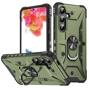 For Samsung Galaxy S24+ 5G Ring Holder Phone Case(Army Green)