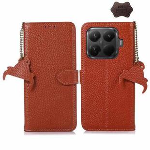 For Xiaomi 15T Pro 5G Genuine Leather Litchi Texture RFID Leather Phone Case(Coffee)