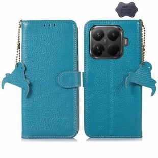 For Xiaomi 15T Pro 5G Genuine Leather Litchi Texture RFID Leather Phone Case(Blue)