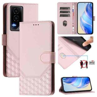For Honor GT Honeycomb Embossing RFID Leather Phone Case(Pink)