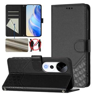 For vivo S19 Pro Honeycomb Embossing RFID Leather Phone Case(Black)