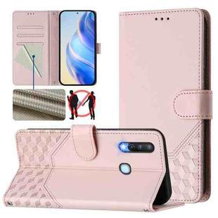 For vivo Y17 / Y15 / Y12 / Y11 Honeycomb Embossing RFID Leather Phone Case(Pink)