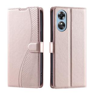 For OPPO A17 4G / A17K Global Voltage Ultra-thin Dot Leather Phone Case(Rose Gold)