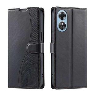 For OPPO A17 4G / A17K Global Voltage Ultra-thin Dot Leather Phone Case(Black)