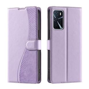 For OPPO A16 4G / A16S / A55 5G Voltage Ultra-thin Dot Leather Phone Case(Purple)