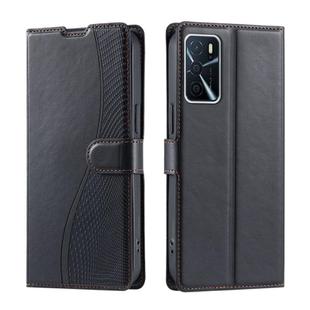 For OPPO A16 4G / A16S / A55 5G Voltage Ultra-thin Dot Leather Phone Case(Black)