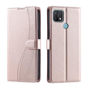 For OPPO A35 / A15 / A15S Voltage Ultra-thin Dot Leather Phone Case(Rose Gold)