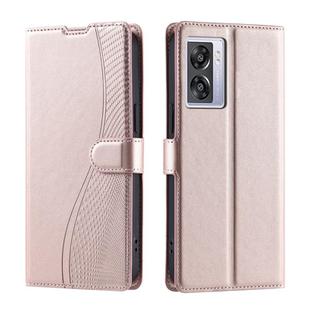 For OPPO A77 5G / A57e 4G Global Voltage Ultra-thin Dot Leather Phone Case(Rose Gold)