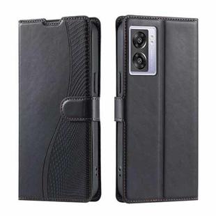 For OPPO A77 5G / A57e 4G Global Voltage Ultra-thin Dot Leather Phone Case(Black)