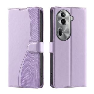 For OPPO Reno11 Pro Global Voltage Ultra-thin Dot Leather Phone Case(Purple)