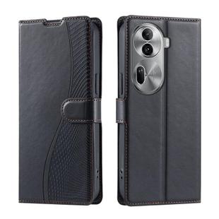 For OPPO Reno11 Pro Global Voltage Ultra-thin Dot Leather Phone Case(Black)