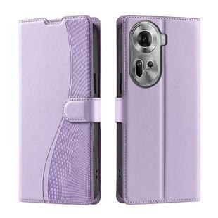 For OPPO Reno11 Global Voltage Ultra-thin Dot Leather Phone Case(Purple)