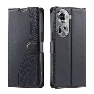 For OPPO Reno11 Global Voltage Ultra-thin Dot Leather Phone Case(Black)