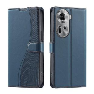 For OPPO Reno11 Global Voltage Ultra-thin Dot Leather Phone Case(Blue)