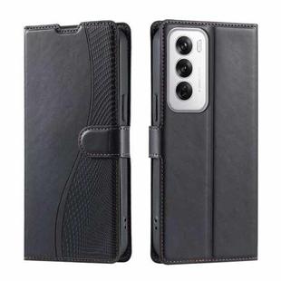 For OPPO Reno12 5G Global Voltage Ultra-thin Dot Leather Phone Case(Black)