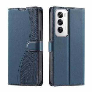 For OPPO Reno12 5G Global Voltage Ultra-thin Dot Leather Phone Case(Blue)