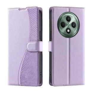 For OPPO Reno12 F 5G Global Voltage Ultra-thin Dot Leather Phone Case(Purple)