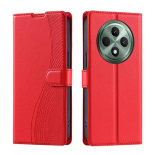 For OPPO Reno12 F 5G Global Voltage Ultra-thin Dot Leather Phone Case(Red)