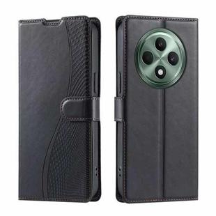 For OPPO Reno12 F 5G Global Voltage Ultra-thin Dot Leather Phone Case(Black)