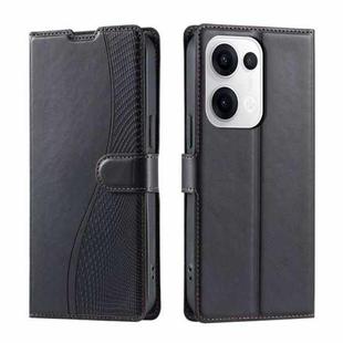 For OPPO Reno13 5G Voltage Ultra-thin Dot Leather Phone Case(Black)