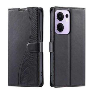 For OPPO Reno13 F 5G Global/ 4G India Voltage Ultra-thin Dot Leather Phone Case(Black)