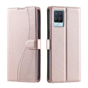 For Realme 8 4G / 8 Pro 4G Voltage Ultra-thin Dot Leather Phone Case(Rose Gold)