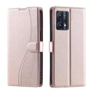 For Realme 9 5G EU / V25 / 9 Pro Voltage Ultra-thin Dot Leather Phone Case(Rose Gold)