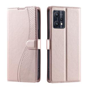 For Realme 9 4G / 9 Pro+ Voltage Ultra-thin Dot Leather Phone Case(Rose Gold)