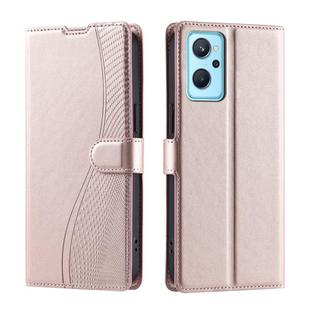 For Realme 9i 4G Voltage Ultra-thin Dot Leather Phone Case(Rose Gold)