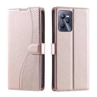 For Realme C35 4G Voltage Ultra-thin Dot Leather Phone Case(Rose Gold)