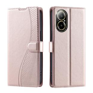 For Realme C67 Global Voltage Ultra-thin Dot Leather Phone Case(Rose Gold)