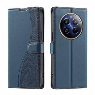 For Realme 12+ 5G Global Voltage Ultra-thin Dot Leather Phone Case(Blue)