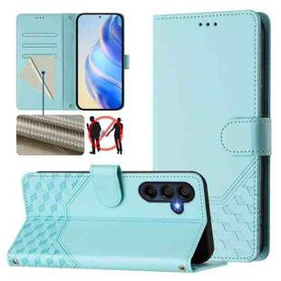 For Samsung Galaxy A17 4G Honeycomb Embossing RFID Leather Phone Case(Mint Green)