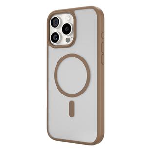 For iPhone 16 Pro TGVIS GRACE Series MagSafe Frosted Translucent Phone Case(Brown)