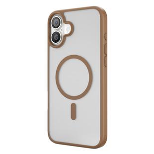 For iPhone 16 Plus TGVIS GRACE Series MagSafe Frosted Translucent Phone Case(Brown)