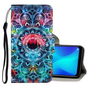 For OPPO A3s 3D Colored Drawing Horizontal Flip PU Leather Case with Holder & Card Slots & Wallet(Mandala)