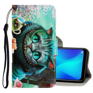 For OPPO A3s 3D Colored Drawing Horizontal Flip PU Leather Case with Holder & Card Slots & Wallet(Green Eyes)