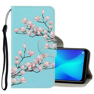 For OPPO Realme C3 3D Colored Drawing Horizontal Flip PU Leather Case with Holder & Card Slots & Wallet(Magnolia)