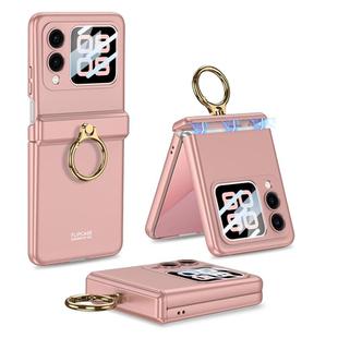 For Huawei nova Flip GKK Integrated Magnetic Hinged Flip Case with Ring Holder(Pink)