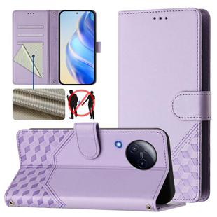 For Xiaomi Civi 3 Honeycomb Embossing RFID Leather Phone Case(Light Purple)