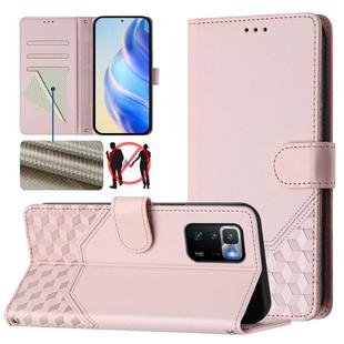 For Xiaomi Poco X3 GT Honeycomb Embossing RFID Leather Phone Case(Pink)