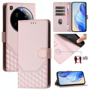 For Xiaomi 15 Ultra Honeycomb Embossing RFID Leather Phone Case(Pink)
