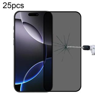 For iPhone 16 Pro Max 25pcs Full Cover Anti-spy Silk Screen Tempered Glass Film