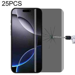 For iPhone 16 Pro Max 25pcs High Transparency Full Cover Anti-spy Tempered Glass Film