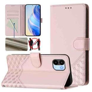 For Redmi A1 4G / A2 4G Honeycomb Embossing RFID Leather Phone Case(Pink)